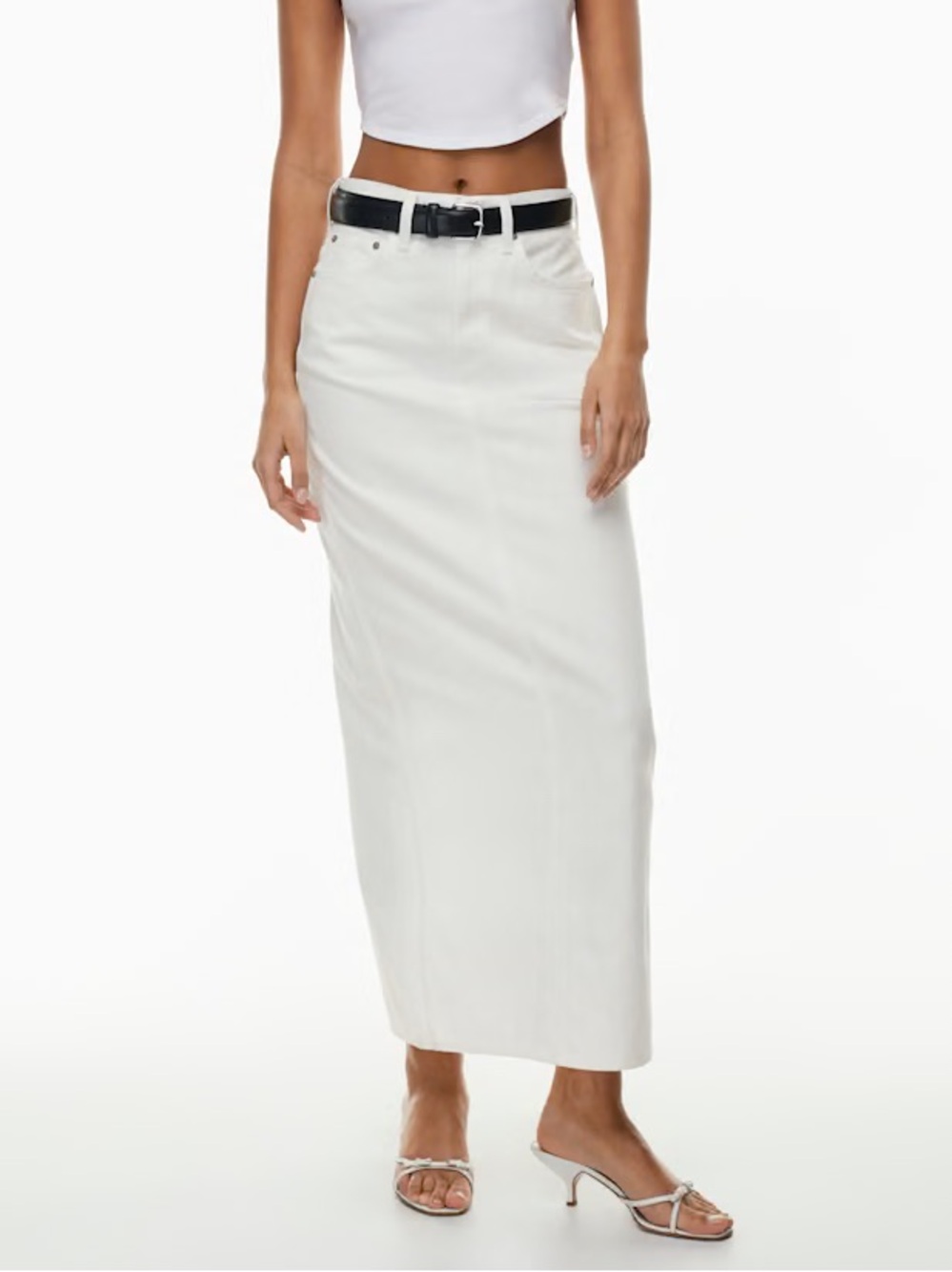Aritzia Denim Forum The '90s Pencil Maxi Denim Skirt White Women’s